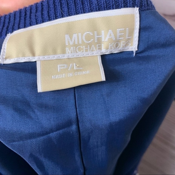 Nwt Michael Kors Embellished Sapphire Zippered Short Sleeve Cardigan Sweater - Picture 7 of 7